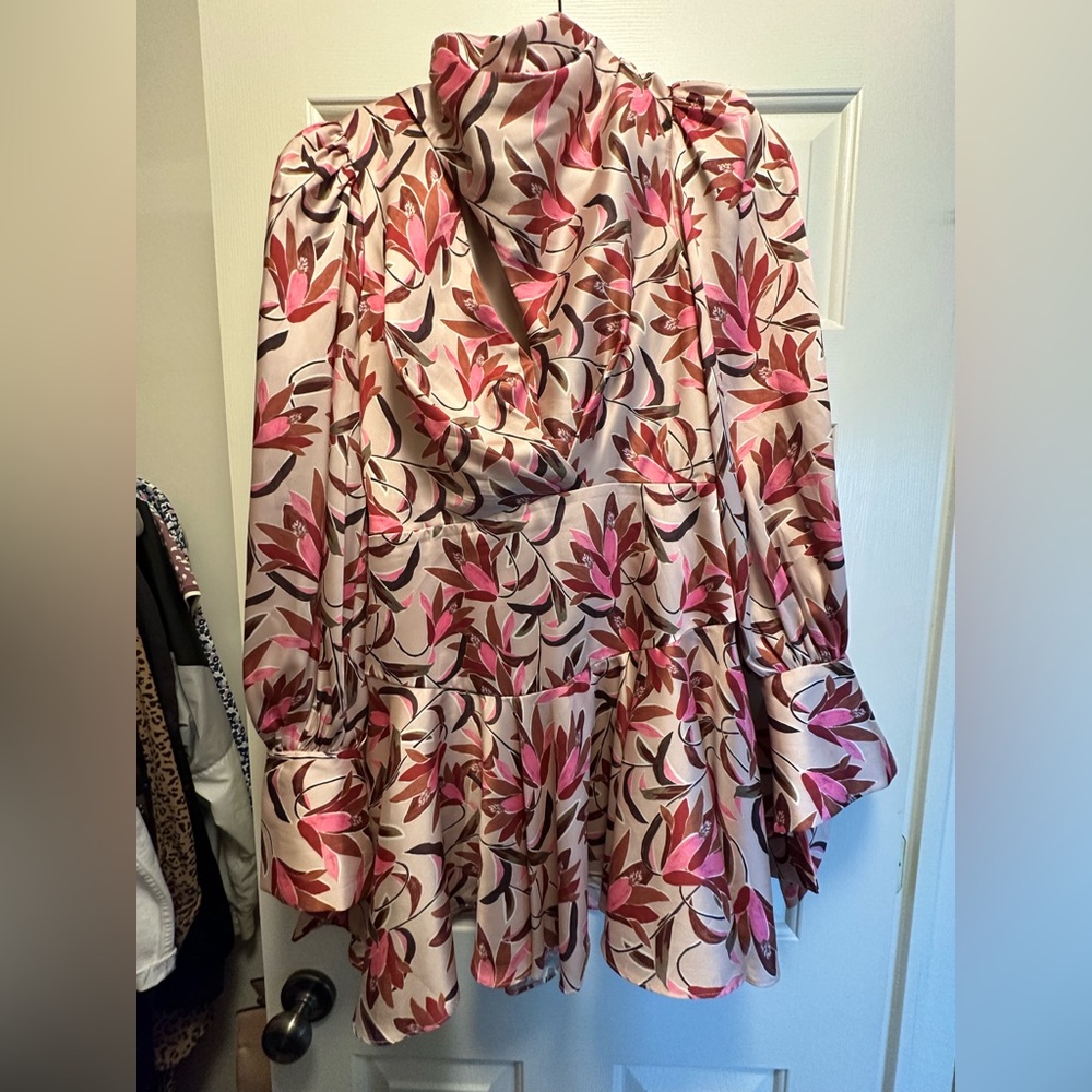 Acler pink floral dress worn once for sale